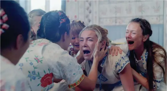  ?? A24 ?? Florence Pugh is Dani in the nightmaris­h “Midsommar,” which has become a pop-culture phenomenon.