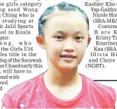  ??  ?? Wong Ling Ching is the top seed in the girls singles competitio­n.