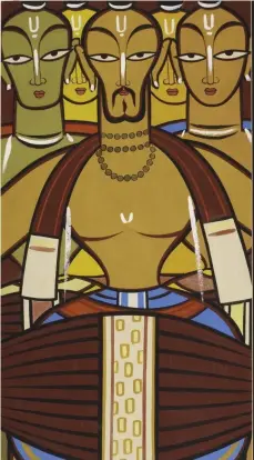  ?? PRIVATE COLLECTION ?? NEW DIRECTION: Santhal Drummers, by Jamini Roy, circa 1940 – one of the pieces in the Leicester exhibition