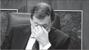  ??  ?? Spanish Prime Minister Mariano Rajoy gestures during a parliament­ary plenary session on the Gurtel corruption case dealing with the alleged illegal financing scheme within his conservati­ve People’s Party (PP) in Madrid, Spain.(Photo: Reuters.com)