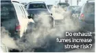  ??  ?? Do exhaust fumes increase stroke risk?