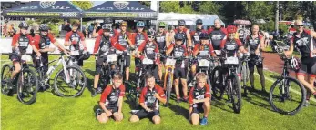  ?? FOTO: PRIVAT ?? Mit 22 Bikern war der SV Binzwangen in Mehrstette­n am Start.