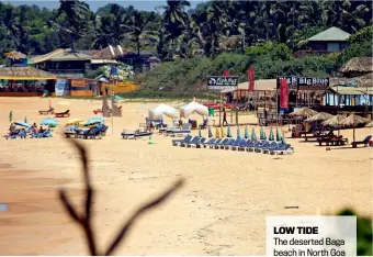  ??  ?? LOW TIDE
The deserted Baga beach in North Goa