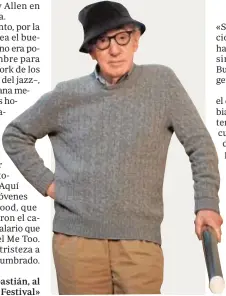  ??  ?? Woody Allen, en San Sebastián, al presentar «Rifkin’s Festival»