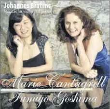  ??  ?? La jacquette du nouveau CD de Marie Cantagrill, avec Fumiyo Goshiya au piano