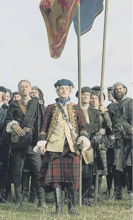 ??  ?? 2 The depiction of Bonnie Prince Charlie in hit series Outlander has been branded a ‘travesty’