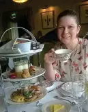  ??  ?? The perfect afternoon: Michelle and her high tea