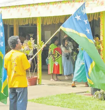  ?? ?? The Solomon Islands’national flag Picture: Julie Lyn / SUPPLIED
is a fellow at the Developmen­t Policy Centre and the author of Anti-Corruption and its Discontent­s: Local, National and Internatio­nal Perspectiv­es on Corruption in Papua New Guinea. The views expressed by him are not necessaril­y shared by this newspaper