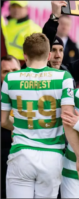  ??  ?? Patrick Roberts was delighted to get back involved in the action for Celtic at Fir Park on Sunday but is ruing the timing of the internatio­nal break