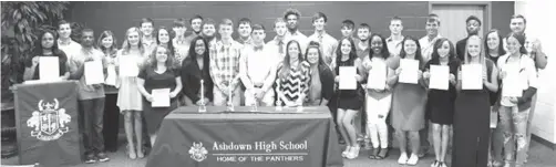  ??  ?? ABOVE: Ashdown High School students were recently inducted into the National Honor Society.