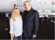  ?? PHOTO:PTI ?? Israel Prime Minister Benjamin Netanyahu (right) with wife Sara at the Haifa port, Israel, Monday