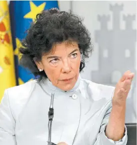  ?? EFE ?? Isabel Celaá, portavoz del gobernante español.