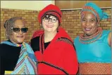  ??  ?? ALL DRESSED UP: Attending the state of the metro address are, from left, councillor Ntsiki Antoni, COPE MP Deidre Carter and councillor Zoliswa Dlula