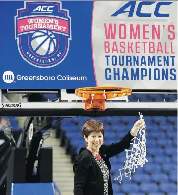  ?? CHUCK BURTON/AP/FILES ?? Notre Dame head coach Muffet McGraw says the attention on social media is both good and bad for her athletes. They can replay the winning shot instantly, but can focus too much on building “likes.”