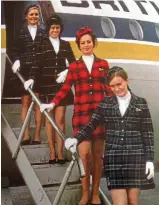  ??  ?? Plane plaid: British Caledonian Airways tartans in the 1970s