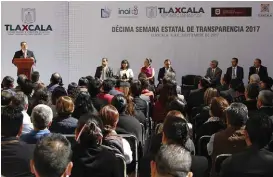  ?? ESPECIAL ?? Inaugura Mena Rodríguez Semana Estatal de Transparen­cia.