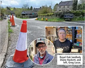  ?? ?? Royal Oak landlady Diane Hackett, and left, Greg Lucas.