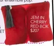  ??  ?? JEM IN CHERRY RED BOK $207