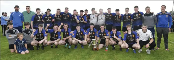  ??  ?? Sliabh Luachra Gaels thrilled to win the Central Sports Stores Duhallow U21B Football Championsh­ip for the first time.
Photos: John Tarrant