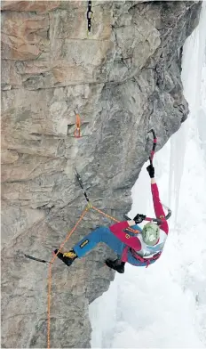  ?? SUPPLIED PHOTOS ?? Rebecca Lewis of St. Catharines is one of two women to compete internatio­nally in a sport called dry tooling — rock climbing but with ice tools.