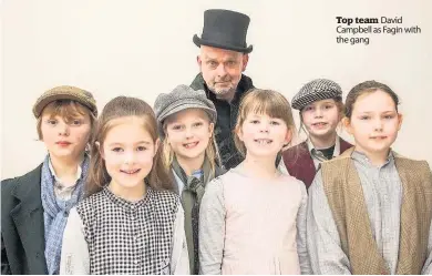  ??  ?? Top team David Campbell as Fagin with the gang Starring roles