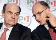  ?? EMBLEMA ?? Protagonis­ti delle consultazi­oni. Pier Luigi Bersani ed Enrico Letta