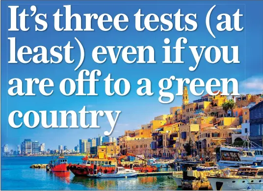  ??  ?? SUNNY OUTLOOK: Holidaymak­ers from Britain could soon be jetting off to Tel Aviv in ‘green list’ Israel