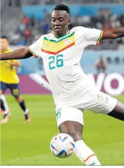  ?? ?? Pape Gueye, con la elástica de Senegal en el Mundial de Qatar.