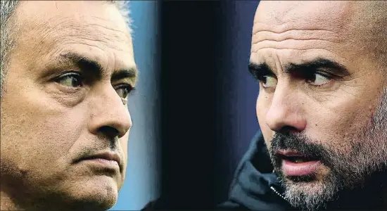  ?? GETTY IMAGES / GETTY ?? José Mourinho i Pep Guardiola, dos dels millors tècnics del món, altre cop cara a cara