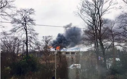  ?? Reuters ?? A fire is seen at Chester Zoo in this picture obtained from social media on Saturday.