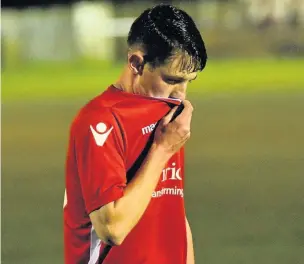  ?? Paul Watson ?? Runcorn Town striker Craig Cairns in reflective mood during his team’s goalless draw with City of Liverpool FC on Tuesday.