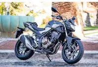  ?? FOTO: HONDA/DPA-TMN ?? Bike für Einsteiger aus Japan: Die CB500F von Honda zählt zu den sogenannte­n Allrounder­n und Naked Bikes.