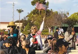  ?? ANA RAMIREZ U-T ?? About 300 people attended a rally against vaccine mandates for San Diego city employees on Friday at Balboa Park. The deadline to be immunized is Dec. 1.