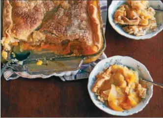  ?? PHOTO BY EMILY RYAN ?? Instead of pumpkin or apple pie, serve a twist on tradition with peach/apple cobbler.
