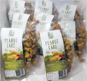  ?? ?? Peanut cakes with pumpkin seeds produced by RSS Naturalll Delites.