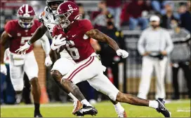  ?? MICKEY WELSH/ THE MONTGOMERY ADVERTISER ?? Alabama receiver Devonta Smith, breaking free for a TD against Auburn this past Saturday, could be in line for a big game against LSU this week.