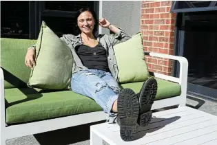  ?? Picture.
Thapelo Morebudi ?? Briana Evigan chats with Sunday Times about her business and partnershi­p with Veldskoen Shoes.