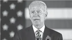  ?? MATT SLOCUM/AP ?? Presumptiv­e Democratic presidenti­al nominee Joe Biden cruised to a double-digit lead in polls weeks ago and has stayed there.