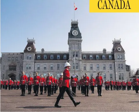  ?? LARS HAGBERG / THE CANADIAN PRESS FILES ?? A graduating class at the Royal Military College in Kingston. The college requires cadets to wear “smart casual” wear when off campus.