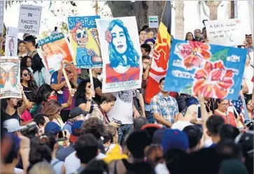  ?? Francine Orr Los Angeles Times ?? PROTESTERS march to Echo Park last month in support of Deferred Action for Childhood Arrivals. The Trump administra­tion’s move to end the program means Thursday is the last day to submit DACA renewals.