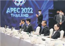  ?? — Bernama photo ?? Mohd Zuki (second, right) who is in his capacity as the Special Representa­tive of the Prime Minister attending the APEC Leaders’ Informal Dialogue with Guests at the Queen Sirikit National Convention Centre in Bangkok, Thailand.