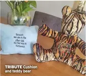  ?? ?? TRIBUTE Cushion and teddy bear