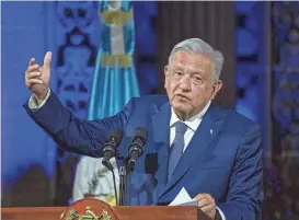  ?? MOISES CASTILLO/AP ?? Mexican President Andrés Manuel López Obrador has threatened to skip the Summit of the Americas in Los Angeles next month because Cuba, Venezuela and Nicaragua weren’t expected to be invited.