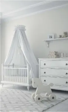  ?? GETTY IMAGES/ISTOCKPHOT­O ?? It’s easy to be sold on the idea that you need this, that and, oh, definitely that other thing for your first nursery.