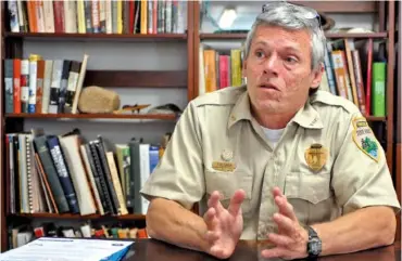  ?? STAFF FILE PHOTO ?? Bobby Fulcher, park manager of the Cumberland Trail State Park, talks about his efforts to help record an oral history from local residents’ stories of the trail.