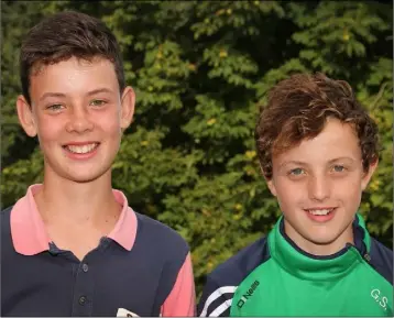  ??  ?? Seáiní Quirke and George Slattery took part in the Courtown Junior Captain’s prize.