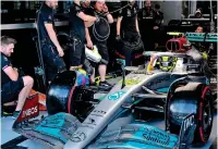  ?? ?? In this file photo taken on May 07, 2022, Mercedes’ British driver Lewis Hamilton waits to leave the garage during the third practice for the Miami Formula One Grand Prix at the Miami Internatio­nal Autodrome in Miami Gardens, Florida. (AFP)