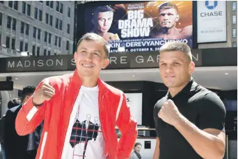  ?? AP ?? Gennady Golovkin se mide a Sergiy Derevyanch­enko en el Madison Square Garden.