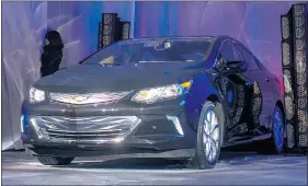  ?? — BLOOMBERG FILES ?? General Motors provided the media a 30 second sneak peak of the new Chevrolet Volt plug-in electric hybrid.