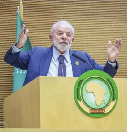 ?? RICARDO STUCKERT / PR ?? Lula durante viagem à África: discurso polêmico causou repercussã­o internacio­nal